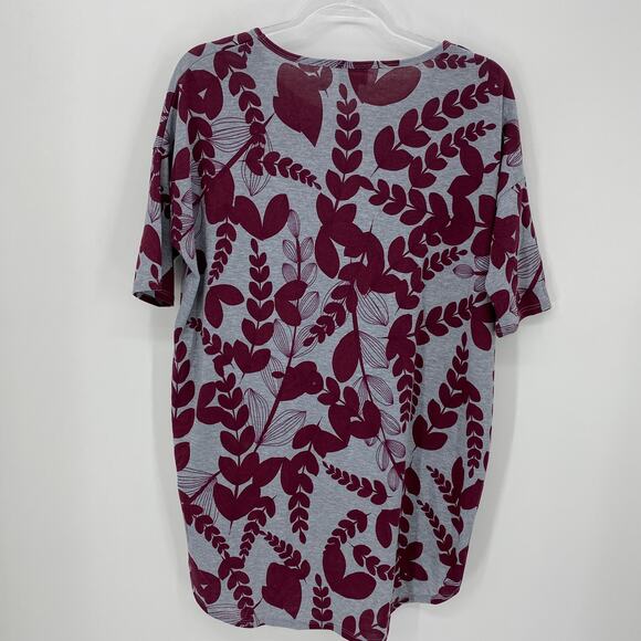 LULAROE Irma Leaf Print Hi-Low Hem Shirt Tunic Womens Size XS Oversized Relaxed - Picture 3 of 5